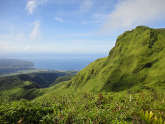 Vue de Saint Pierre depuis le sentier de la Montagne Pelée